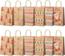 Weihnachts Kraft Geschenktüten 12 Stück mit Griff für