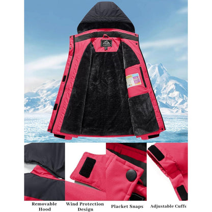 Damen Winterjacke mit Fleece, wasserdicht, Rosa, Gr. XL