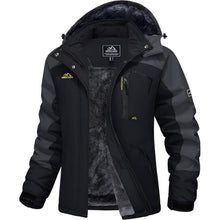 Damen Skijacke Winterjacke Fleece Parka Wasserdicht Schwarz Grau XL