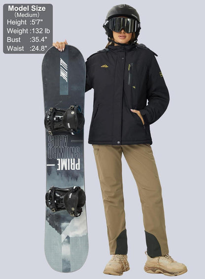 Damen Winterjacke MAGCOMSEN Softshell Outdoor Ski Jacke Schwarz