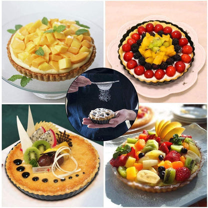 6 Törtchenformen mit Hebeboden – Mini Kuchenblech für Pizza & Quiche