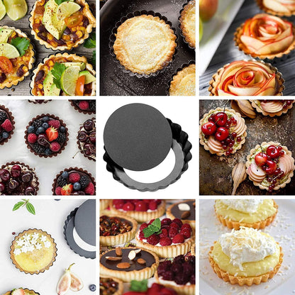 6 Törtchenformen mit Hebeboden – Mini Kuchenblech für Pizza & Quiche