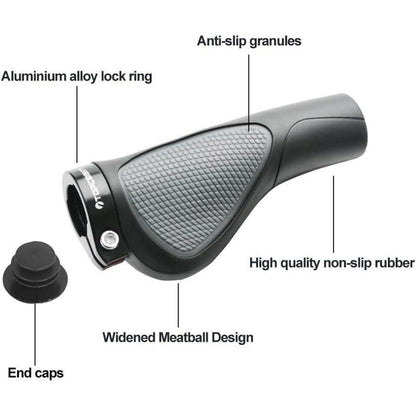 Ergonomische Fahrradgriffe – Schraubgriffe Schwarz/Grau