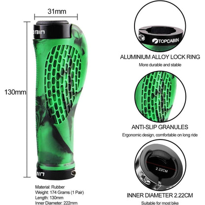 Ergonomische Fahrradgriffe Gummi Grün (1 Paar)