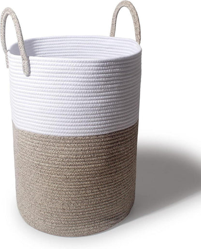 Geflochtener Wäschekorb mit Henkeln 58L Braun 38x50cm