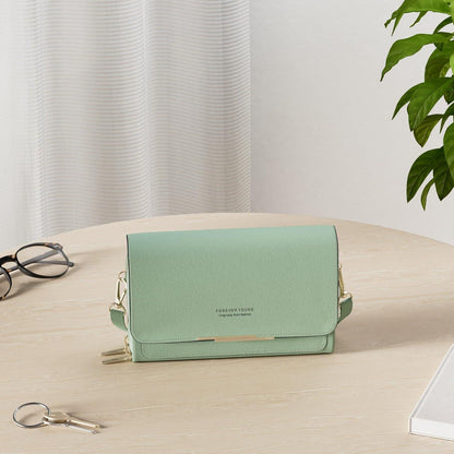 Kleine Damen Crossbody Umhängetasche PU Leder A-grün