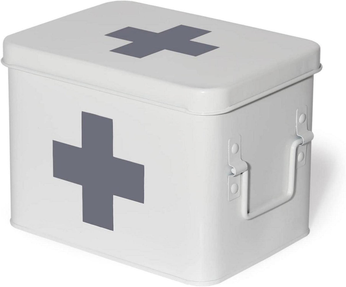 Erste Hilfe Medizin Koffer Metall Retro 22x16x16 cm