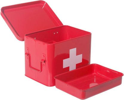 Metall Medizin Erste Hilfe Koffer Schrank Retro Rot 22cm