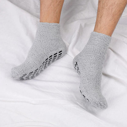 6 Paar flauschige Thermo-Socken mit Anti-Rutsch-Griff