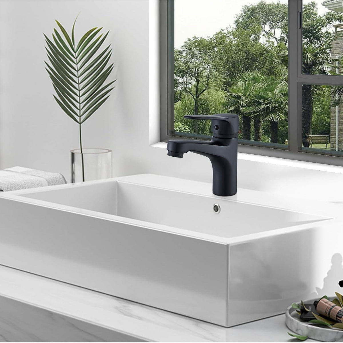 Niederdruck Badarmatur Schwarz – Einhebelmischer mit Wassersparfunktion