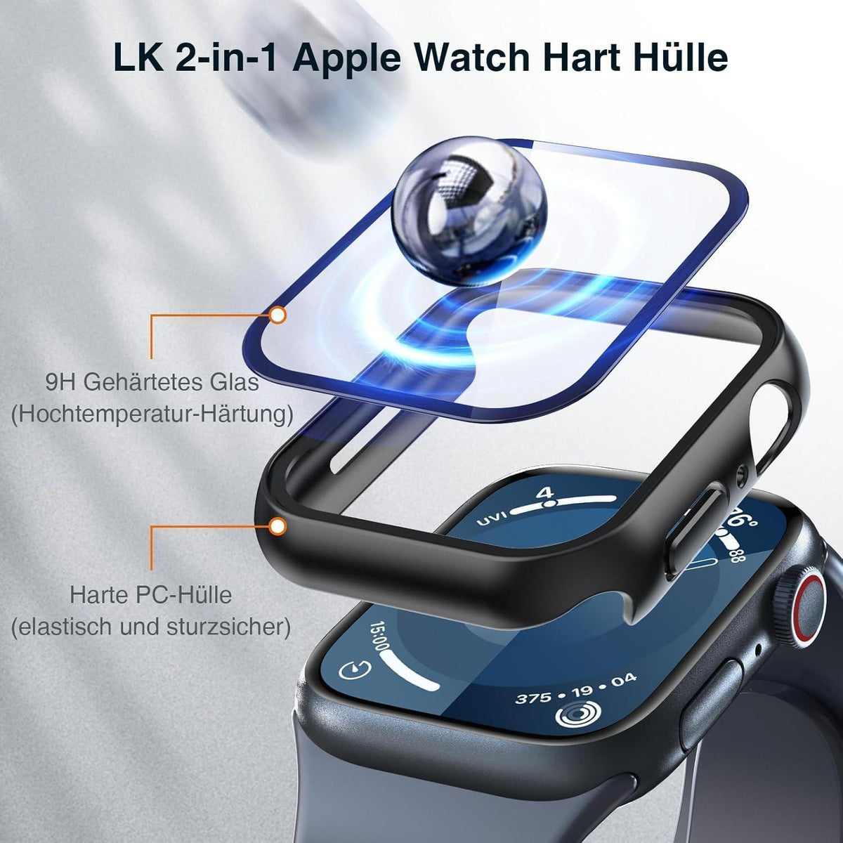 Schutzhülle Apple Watch Series 9/8/7 45mm - Kratzfest & Klar