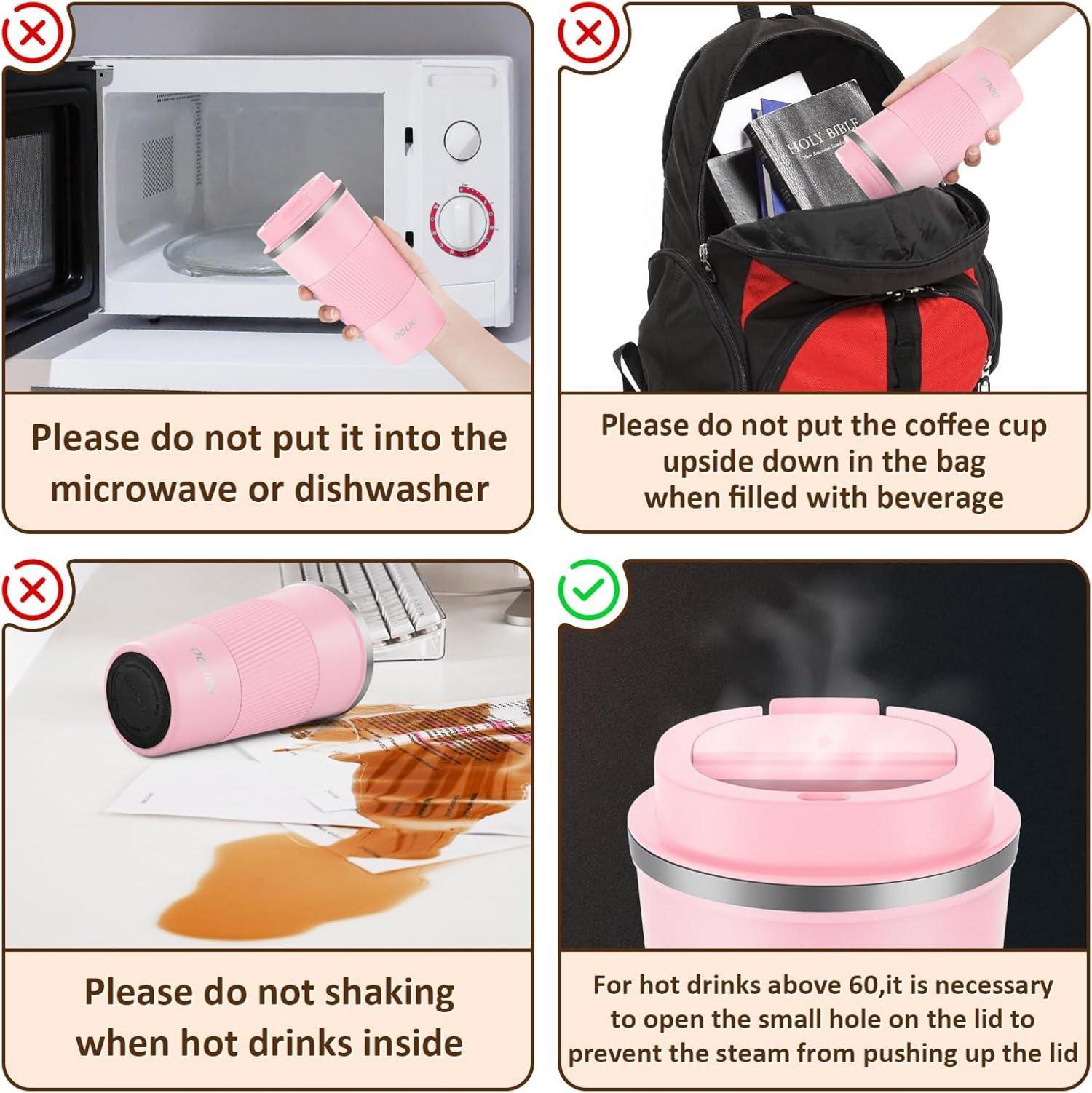 Thermobecher Kaffeebecher Auslaufsicher Isolierbecher Edelstahl Travel