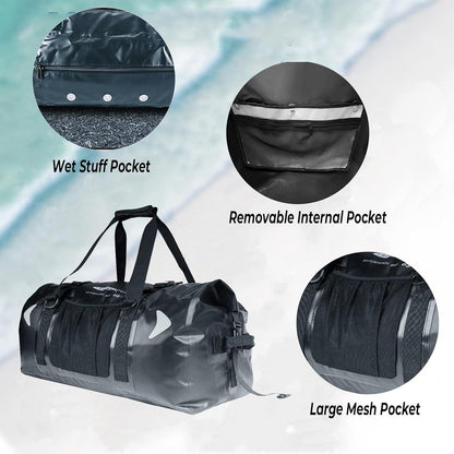 65L Wasserdichte Duffelbag – Reisetasche für Motorrad, Kajak & Boot