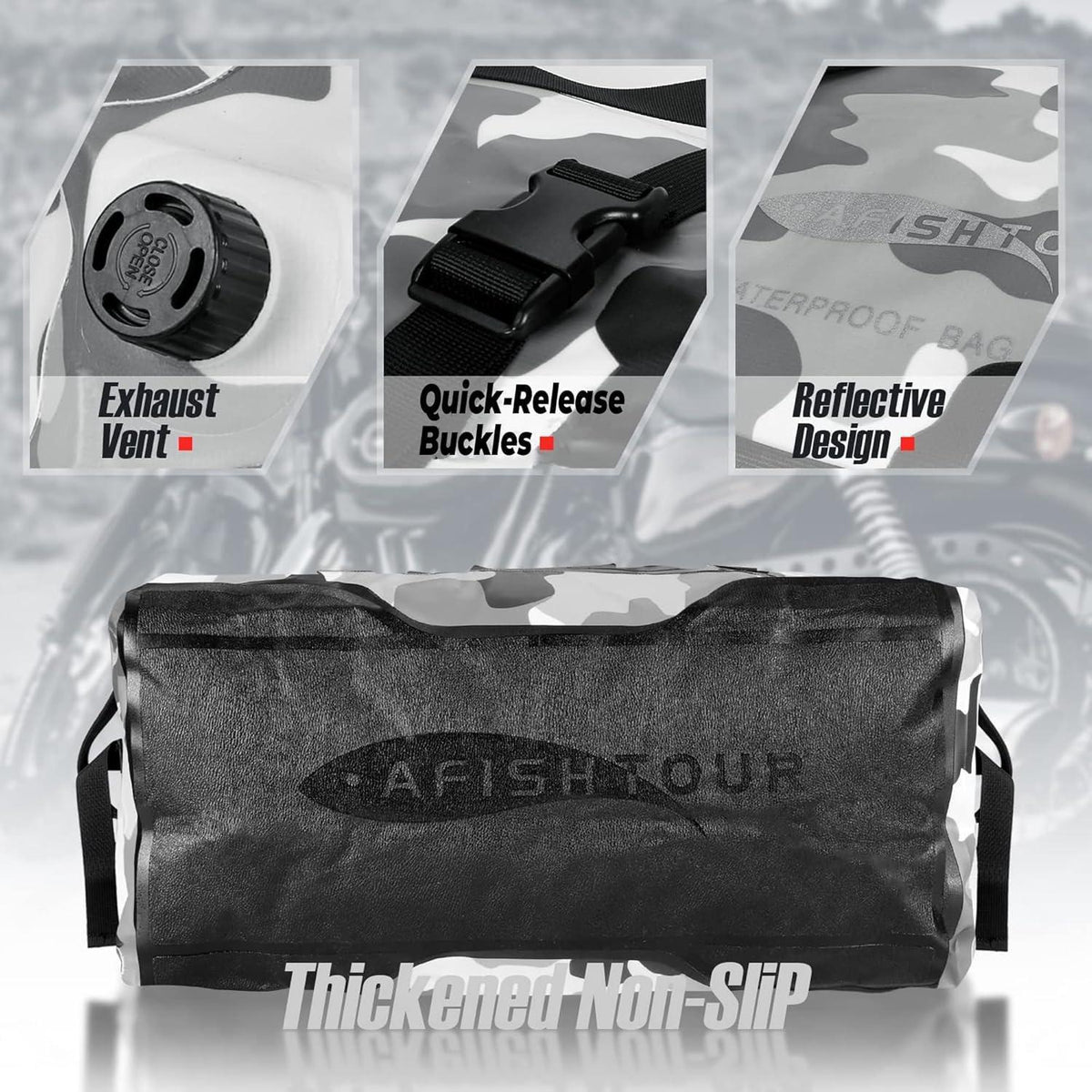 65L Wasserdichte Duffelbag – Reisetasche für Motorrad & Wassersport