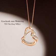 925 Sterling Silber Doppelherz Halskette Rosegold 45cm