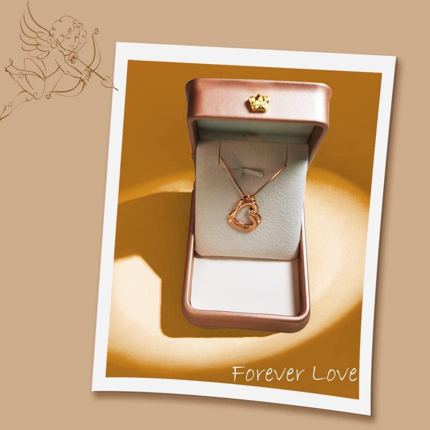 925 Sterling Silber Halskette Doppelherz Rosegold