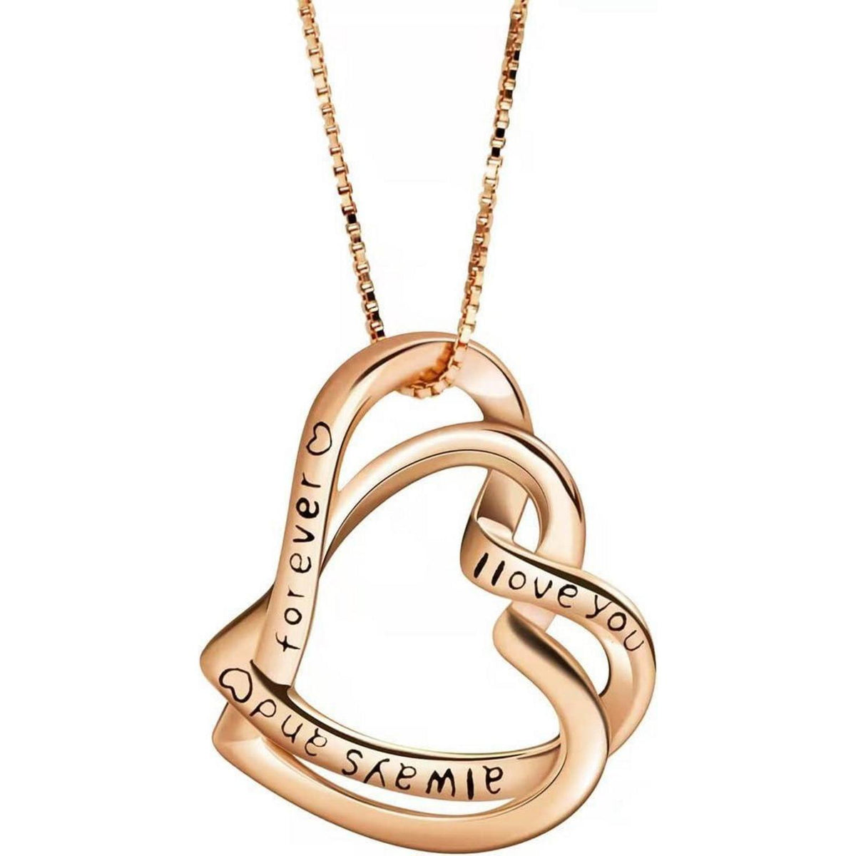 Halskette Damen 925 Sterling Silber Herzanhänger Rosegold