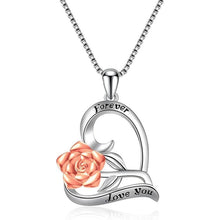 SWEETIME Damen Halskette 925 Sterlingsilber Rose Herz