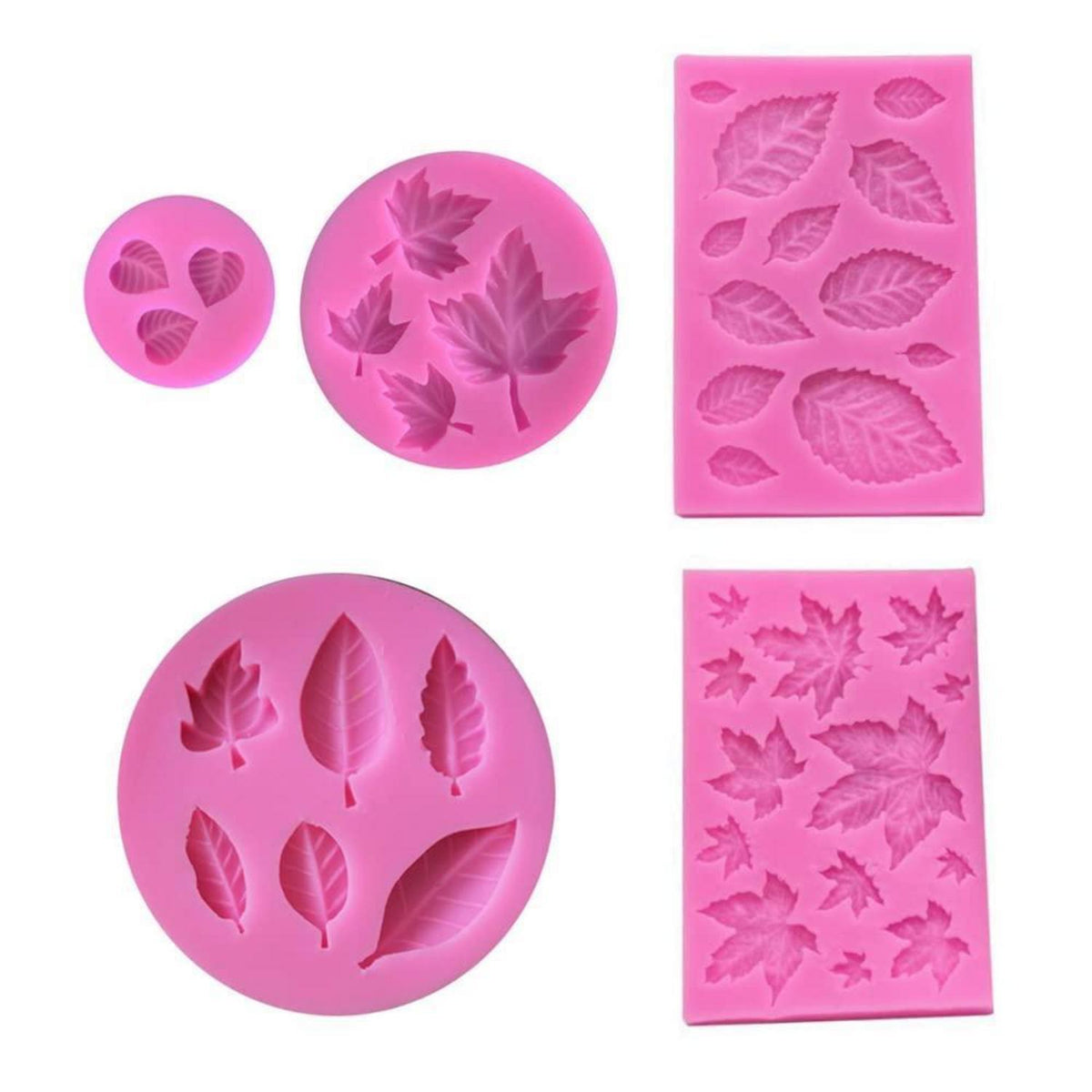Silikonform Blätter 5er Set – Fondant & Schokolade DIY