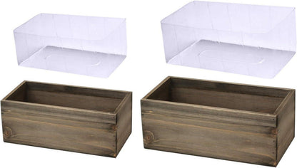 Blumentopf Set Echtholz Natürlich Vintage Antik Look Pflanzkiste