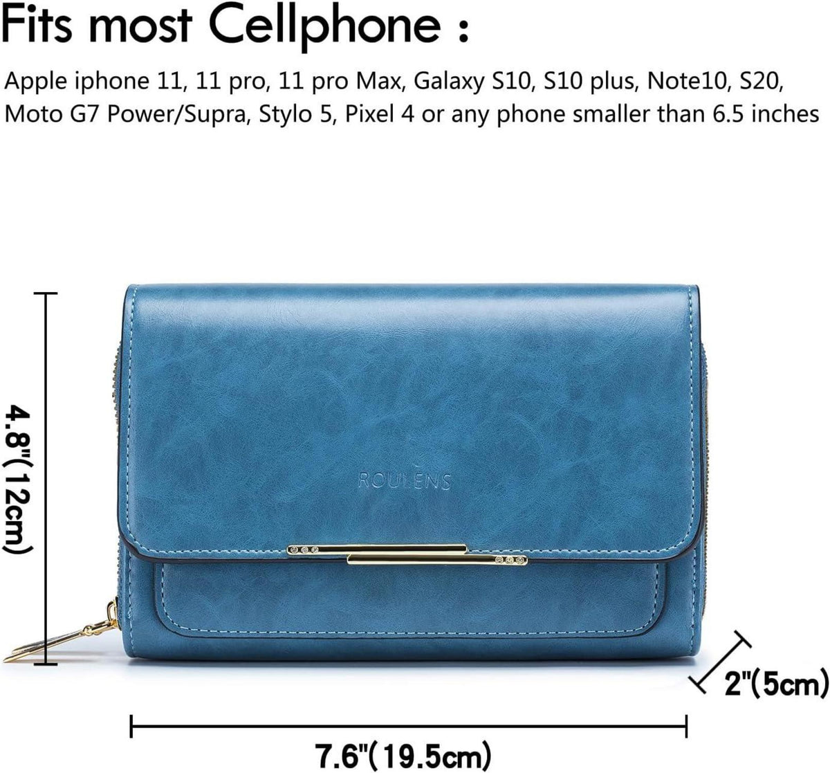 Kleine Damen PU Leder Umhängetasche Crossbody Ölwachs-blau