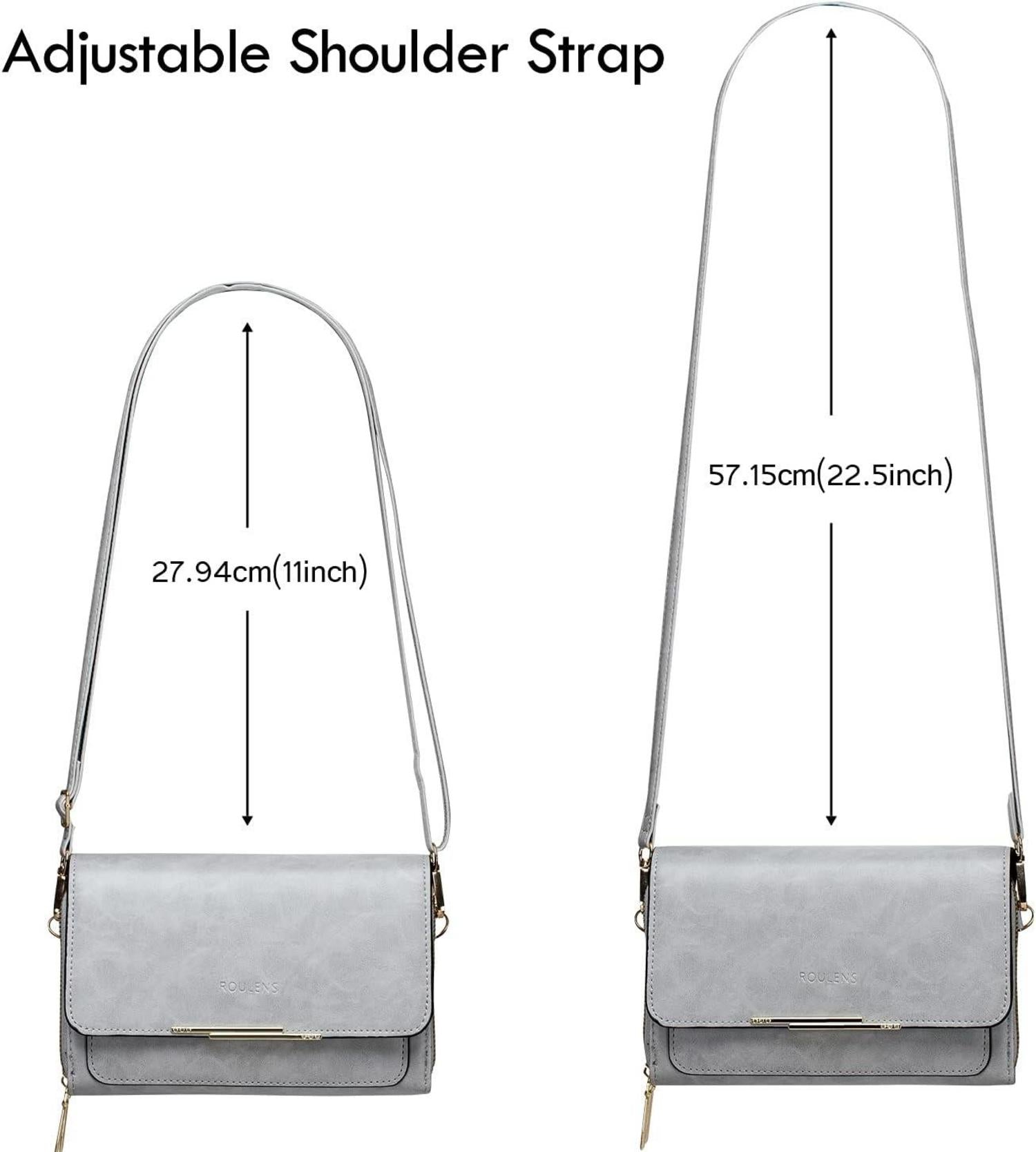 Damen Kleine Umhängetasche Crossbody Handytasche PU Leder Ölwachs Grau