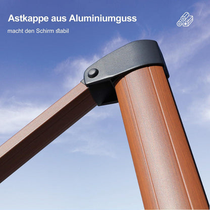 PURPLE LEAF Ampelschirm Sonnenschirm Ø 330 cm Marineblau