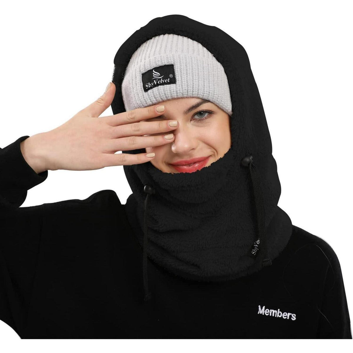 Sturmhaube Fleece Balaclava Damen Herren Winter Thermo Skimütze Schwarz