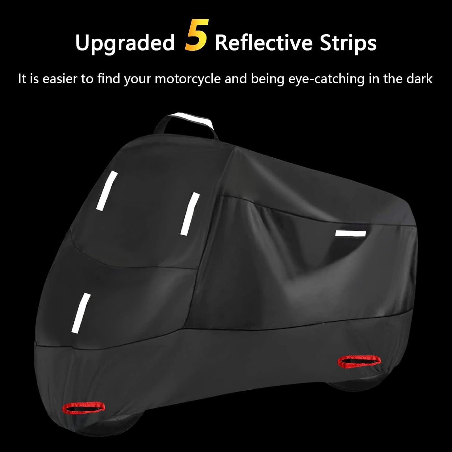Motorradabdeckung 300D wasserdicht Oxford Schutzhülle XL 230x95x125cm Silber Schwarz