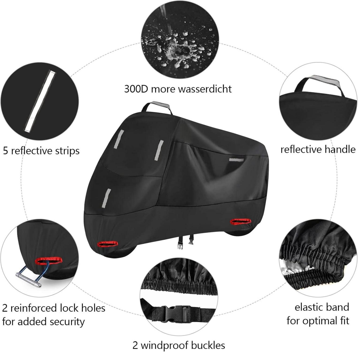 Motorradabdeckung 300D Wasserdicht Outdoor Abdeckplane XXL