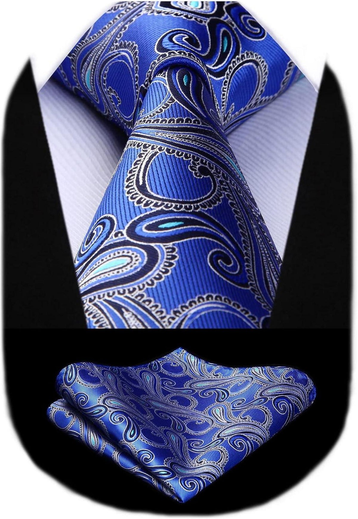 HISDERN Paisley Hochzeitskrawatte für Herren mit