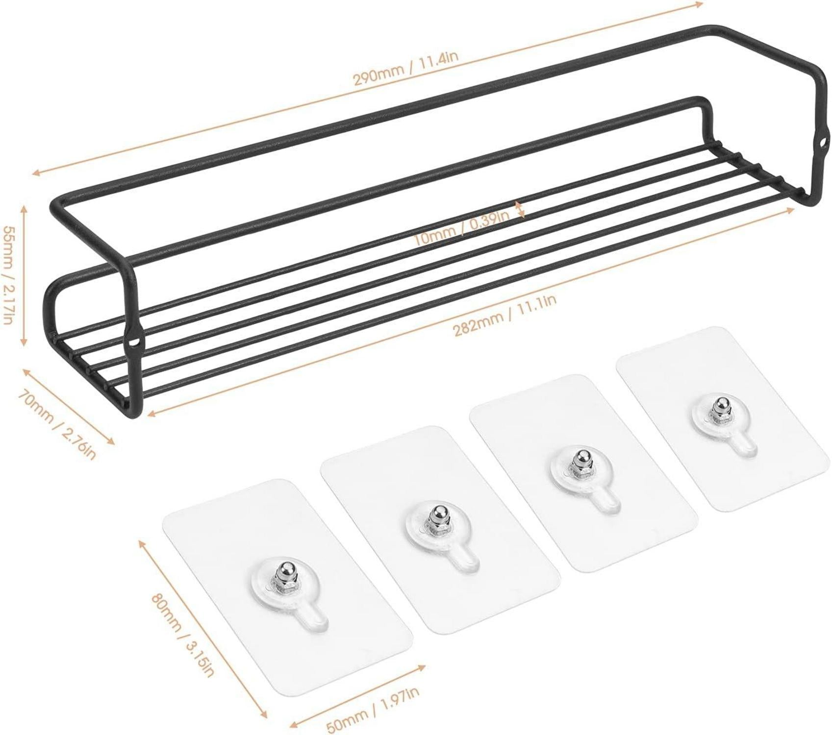 QIWODE Gewürzregal Organizer 2er Pack Wandmontiert Schwarz