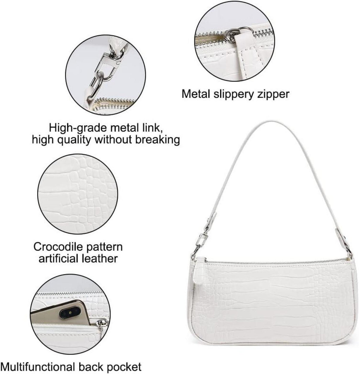 Retro Krokodilmuster Umhängetasche Schultertasche Mini Bag