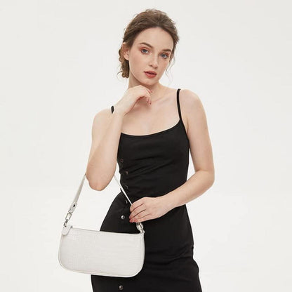 Umhängetasche Damen Retro Vintage Krokoprägung Rucksack Mini Bag