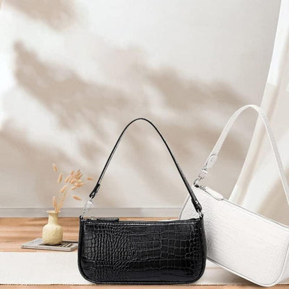 Umhängetasche Damen Retro Vintage Krokoprägung Rucksack Mini Bag