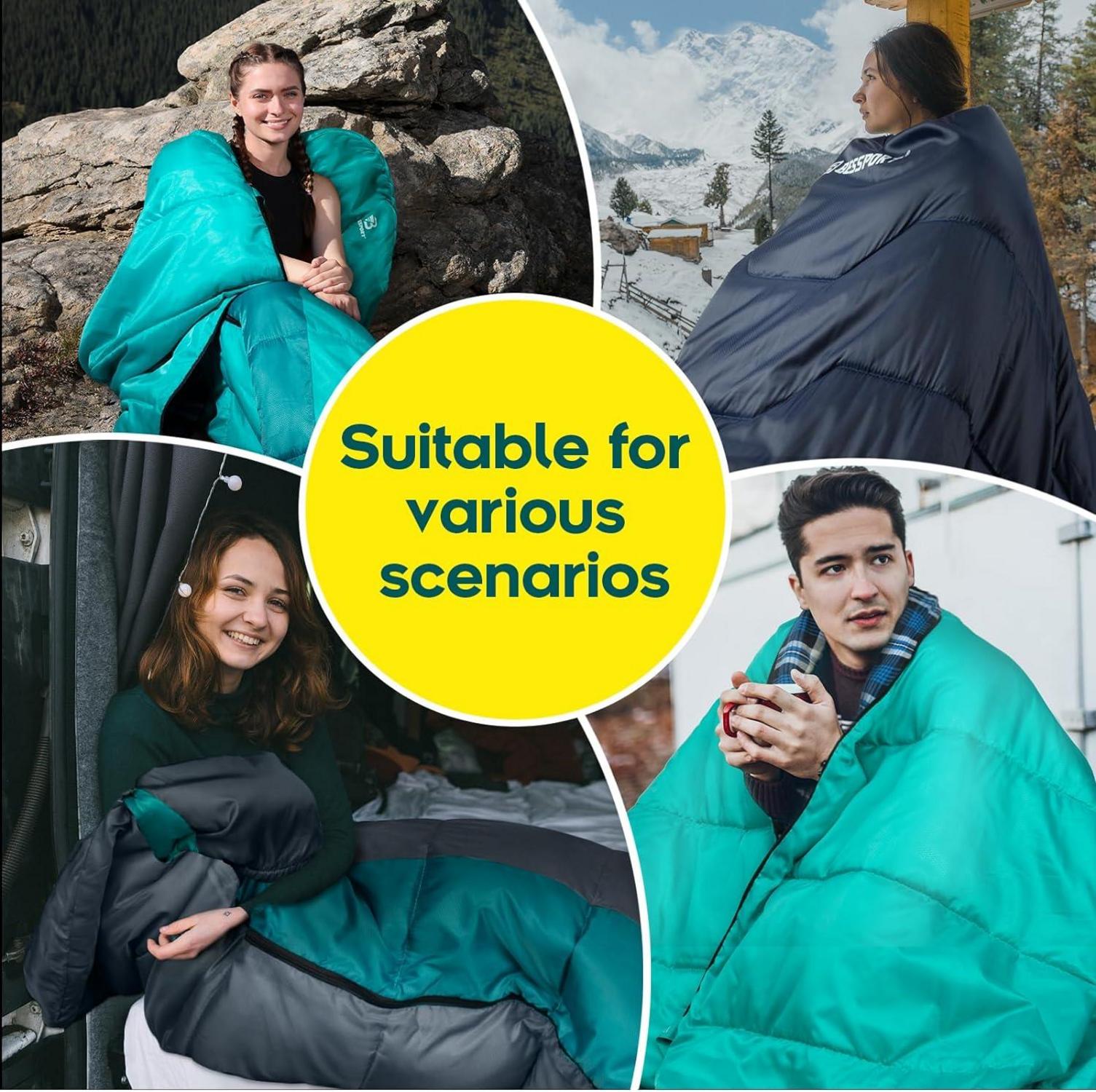 Bessport Schlafsack 3-4 Jahreszeiten -8°C - 20°C Camping WandernDockControl