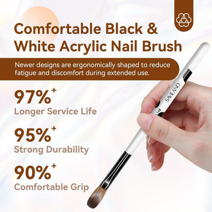 Saviland Acryl Nailart Pinsel Set Größe 8/10/14 Frauen