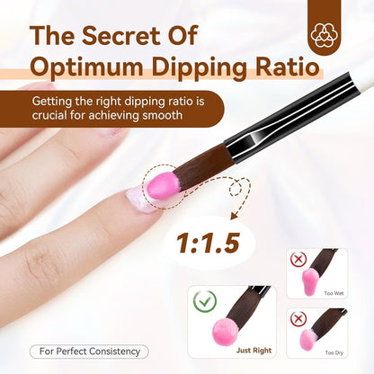 Saviland Acryl Nailart Pinsel Set Größe 8/10/14 Frauen