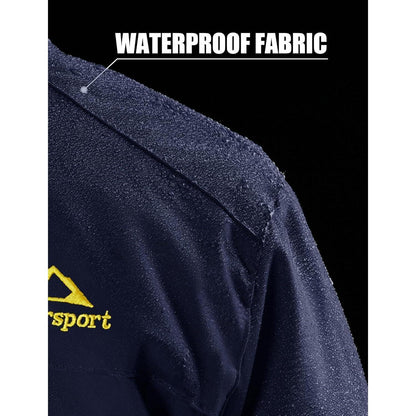 Herren Winterjacke Fleece warm winddicht wasserdicht abnehmbare Kapuze Dunkelblau L