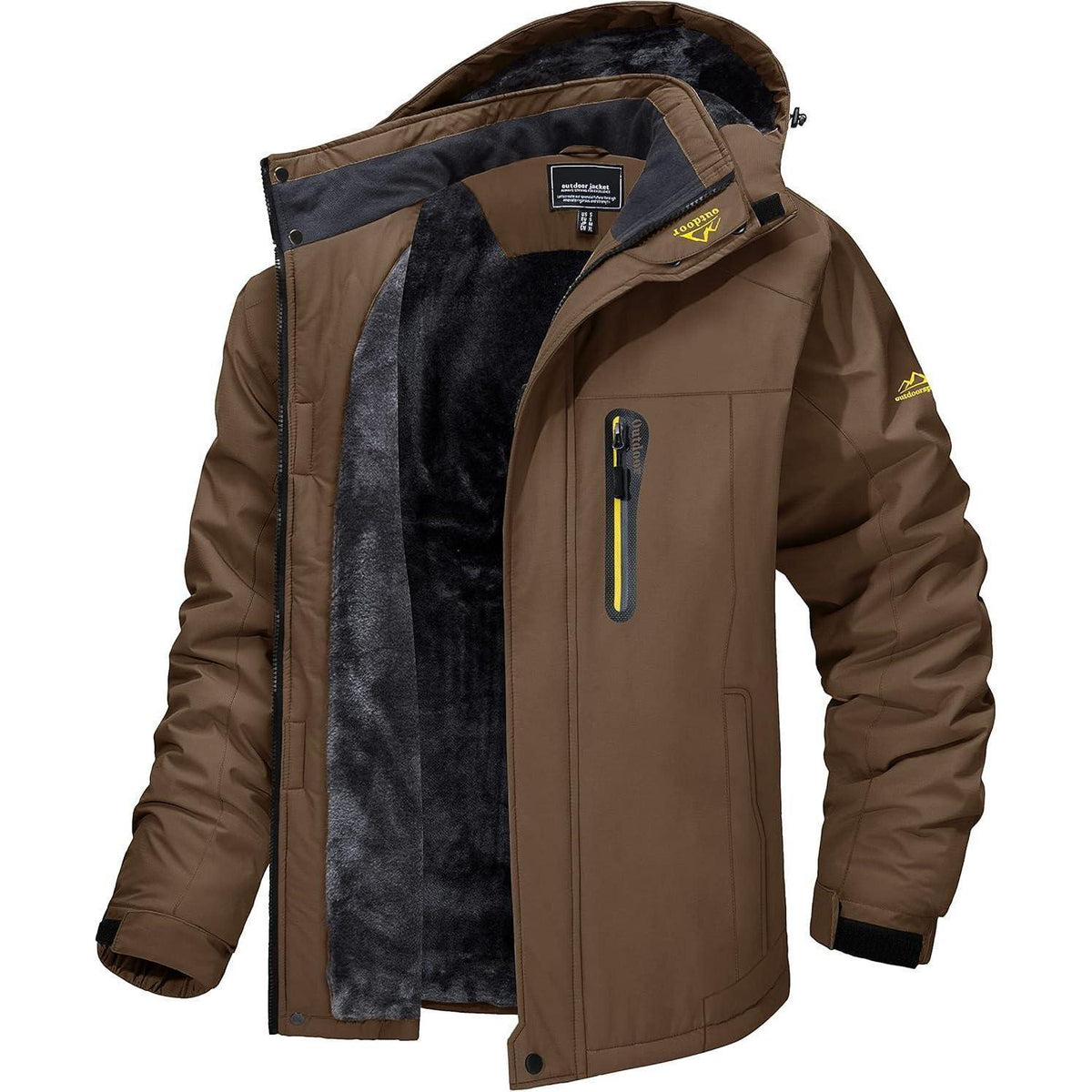 Herren Winterjacke Fleece gefüttert winddicht wasserdicht XXL
