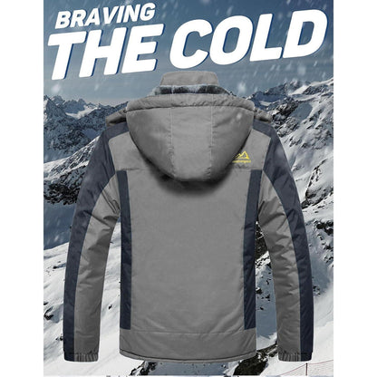 Herren Fleecejacke Winter Warm Gefüttert Winddicht Wasserdicht Jacke Grau L