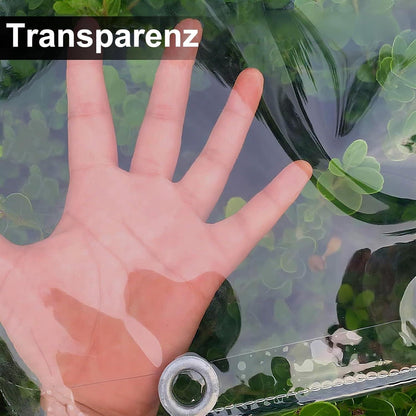 Wasserdichte Abdeckplane 2.4x3m – Reißfest & Transparent mit Ösen
