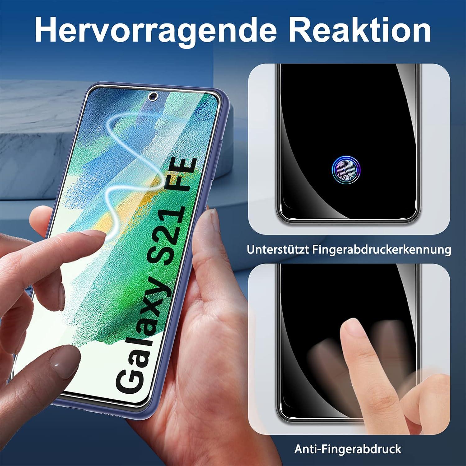 Schutzglas Samsung Galaxy S21 FE 5G [3+2 Stück] Positionierungshilfe Kameraschutz 9H Härte Klar