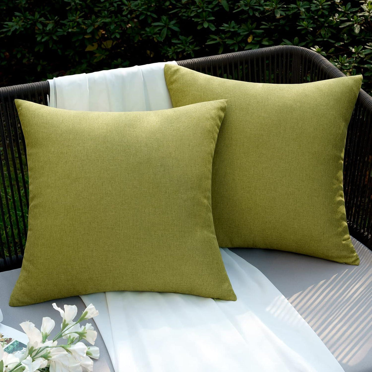 Wasserdichter Outdoor Kissenbezug Dekorativ 45x45 cm 2er Set Grün