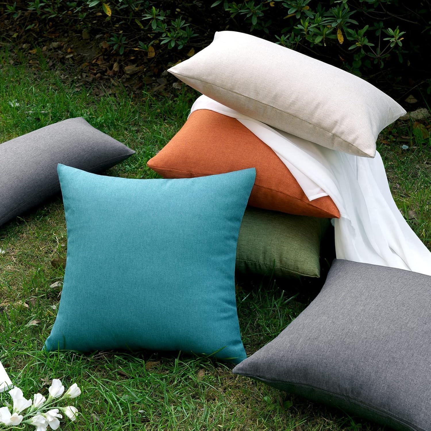 Wasserdichter Kissenbezug 2er Set für Outdoor 45x45 cm Pfauenblau
