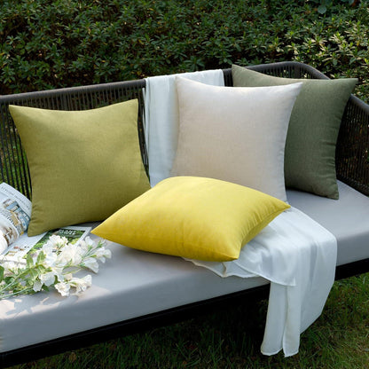 Kissenbezug 45x45 cm Outdoor Wasserfest Gelb 2er Set