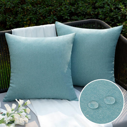 Wasserdichter Outdoor Kissenbezug Deko 2er Set 50x50cm Blau