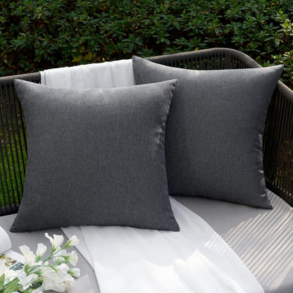 Wasserdichter Outdoor Kissenbezug 2er Set 45x45 cm Dunkelgrau