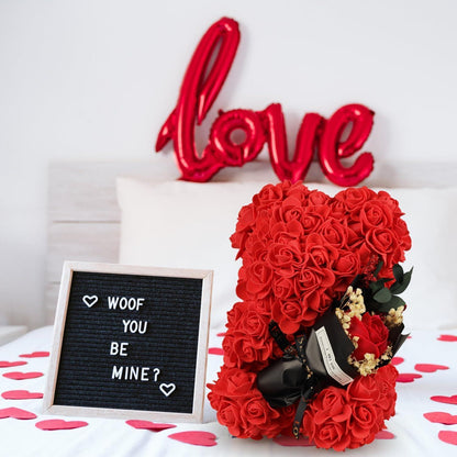Rosenbär mit "I Love You" Halskette – Romantisches Geschenk für Sie