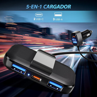 LENCENT 5 USB Ports Auto Ladegerät 31W mit Typ-C Anschlüssen